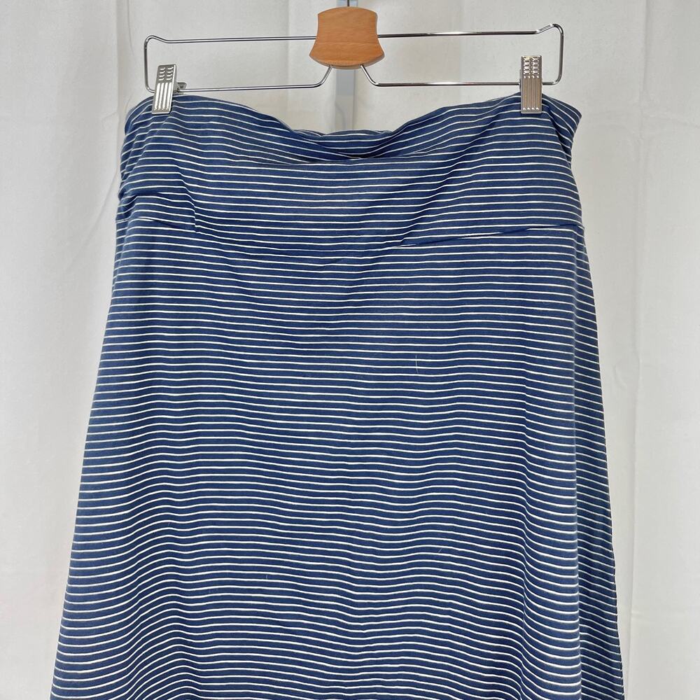 TOAD & CO Chaka Skirt Striped Pull On A-Line Above Knee Navy Blue White Size XL - Picture 5 of 9
